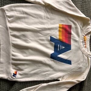 Aviator Nation White Sweatshirt with Multicolor Logo